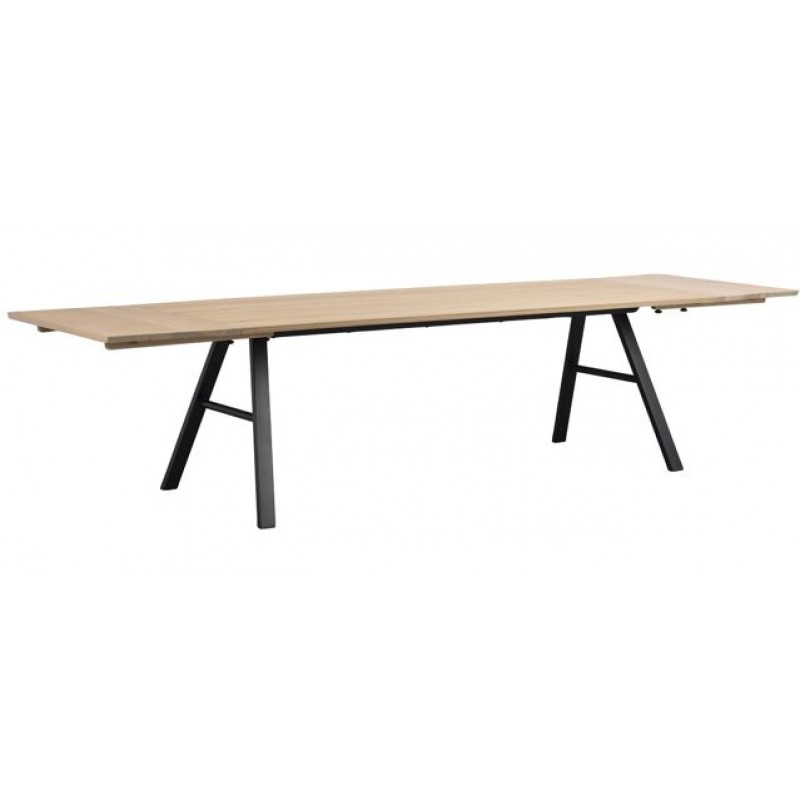 RO Brigham Extending Dining Table Whitewash/Black